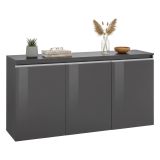 Credenza antracite lucida 150x40x81h cm 3 ante - Andesina