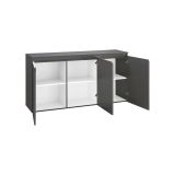 Credenza antracite lucida 150x40x81h cm 3 ante - Andesina