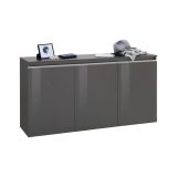 Credenza antracite lucida 150x40x81h cm 3 ante - Andesina