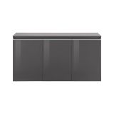 Credenza antracite lucida 150x40x81h cm 3 ante - Andesina