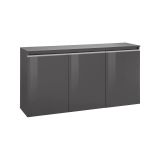 Credenza antracite lucida 150x40x81h cm 3 ante - Andesina