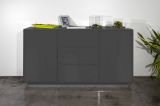 Credenza antracite lucida 160x41x86h cm 2 ante e 3 cassetti - Aysha