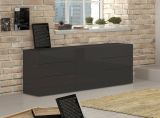 Credenza antracite lucida 170x40x60h cm 1 anta e 6 cassetti - Agito