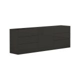 Credenza antracite lucida 170x40x60h cm 1 anta e 6 cassetti - Agito
