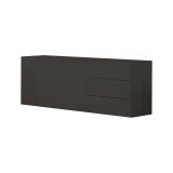 Credenza antracite lucida 170x40x60h cm 2 ante e 3 cassetti - Andie