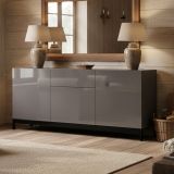 Credenza antracite lucida 170x40x72h cm 3 ante e 1 cassetto - Allel