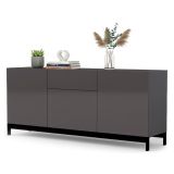 Credenza antracite lucida 170x40x72h cm 3 ante e 1 cassetto - Allel