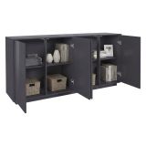 Credenza antracite lucida 180x41x86h cm 4 ante - Aulina
