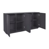 Credenza antracite lucida 180x41x86h cm 4 ante - Aulina