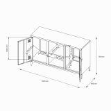 Credenza ardesia 120x40x73h cm 2 ante - Friddi