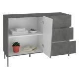 Credenza ardesia 140x43x86h cm 2 ante e 3 cassetti - Favonio