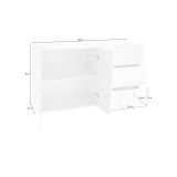 Credenza ardesia 140x43x86h cm 2 ante e 3 cassetti - Favonio