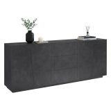 Credenza ardesia 220x43x86h cm 4 ante e 3 cassetti - Ayrton