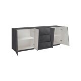 Credenza ardesia 220x43x86h cm 4 ante e 3 cassetti - Ayrton