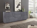 Credenza ardesia 224x44x86h cm 4 ante e 3 cassetti - Zeus