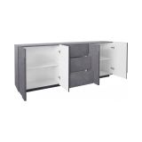 Credenza ardesia 224x44x86h cm 4 ante e 3 cassetti - Zeus