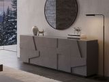 Credenza ardesia 224x44x86h cm 4 ante e 3 cassetti - Zeus