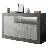 Credenza ardesia e cemento 138x42x86h cm 3 ante - Dolphin