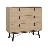 Credenza Aurelie, Buffet da soggiorno, Madia da salotto, Dispensa da cucina, 40x102 h95 cm, Rovere