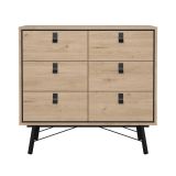 Credenza Aurelie, Buffet da soggiorno, Madia da salotto, Dispensa da cucina, 40x102 h95 cm, Rovere