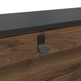 Credenza Aurore, Buffet da soggiorno, Madia da salotto, Dispensa da cucina, 40x150 h95 cm, Nero e Noce