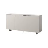 Credenza Barreiro, Madia da salotto con tre ante battenti, Rialzato da terra, 180x42 h90 cm, Beige