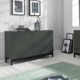 Credenza bassa antracite lucida 110x40x47h cm 1 anta e 3 cassetti - Adana