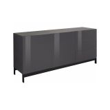 Credenza bassa antracite lucida 170x40x47h cm 2 ante e 3 cassetti - Alden