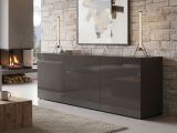 Credenza bassa antracite lucida 170x40x60h cm 3 ante e 1 cassetto - Arina