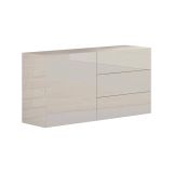 Credenza bassa bianco lucida 110x40x35h cm 1 anta e 3 cassetti - Benvenuta
