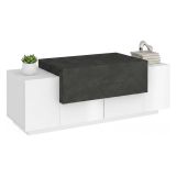 Credenza bassa bianco lucida e ardesia 120x45x46h cm 3 ante - Aspera