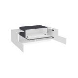 Credenza bassa bianco lucida e ardesia 120x45x46h cm 3 ante - Aspera