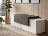 Credenza bassa bianco lucida e ardesia 120x45x46h cm 3 ante - Aspera