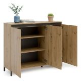 Credenza bassa rovere nodi e antracite 138x110x40h cm 3 ante - Averara