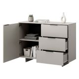 Credenza beige 120x41x90h cm 1 anta e 3 cassetti - Rubiera