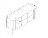 Credenza beige 150x39x80h cm 3 ante - Susegana