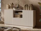 Credenza beige 150x40x78h cm 2 ante e 1 cassetto - Serchio