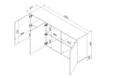 Credenza beige 180x41x90h cm 3 ante - Neto