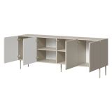 Credenza Beige 2 Ripiani Apertura Battente 200x42x75h cm, 4 Ante - Canino