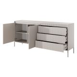 Credenza Beige 3 Cassetti 2 Ripiani 187x40x81h cm, Apertura Battente, Scorrevole - Hatone