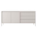 Credenza Beige 3 Cassetti 2 Ripiani 187x40x81h cm, Apertura Battente, Scorrevole - Hatone