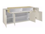 Credenza Beige 3 Ripiani Apertura Battente, a Ribalta 200x45x85.5h cm, 5 Ante - Pulfero