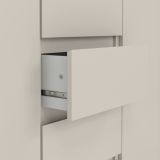 Credenza Beige 4 Cassetti 2 Ripiani 121x50x91h cm, Apertura Battente, Scorrevole - Angelika