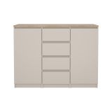 Credenza Beige 4 Cassetti 2 Ripiani 121x50x91h cm, Apertura Battente, Scorrevole - Angelika