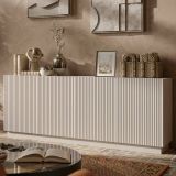 Credenza Beige 4 Ripiani 4 Ante 200x40x78h cm, 8 Vani - Masainas