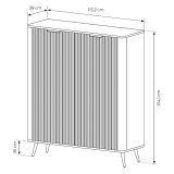 Credenza Beige 4 Ripiani Apertura Battente 113x38x134h cm, 2 Ante - Nerrio