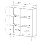 Credenza Beige 4 Ripiani Apertura Battente 113x38x134h cm, 2 Ante - Nerrio