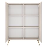Credenza Beige 4 Ripiani Apertura Battente 113x38x134h cm, 2 Ante - Nerrio