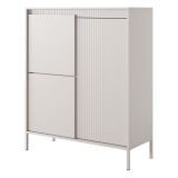 Credenza Beige 5 Ripiani Apertura Battente 104x40x123h cm, 3 Ante - Hatolaro