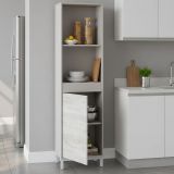 Credenza Beige Bianco Anticato Cassetti 3 Ripiani 49x28x174h cm, Apertura Push Pull - Spineda